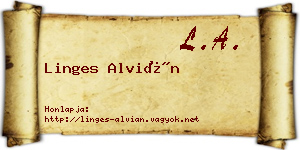 Linges Alvián névjegykártya